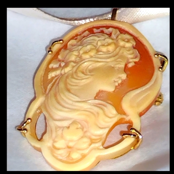 Jewelry - 14KT Gold Genuine Shell Carved Cameo